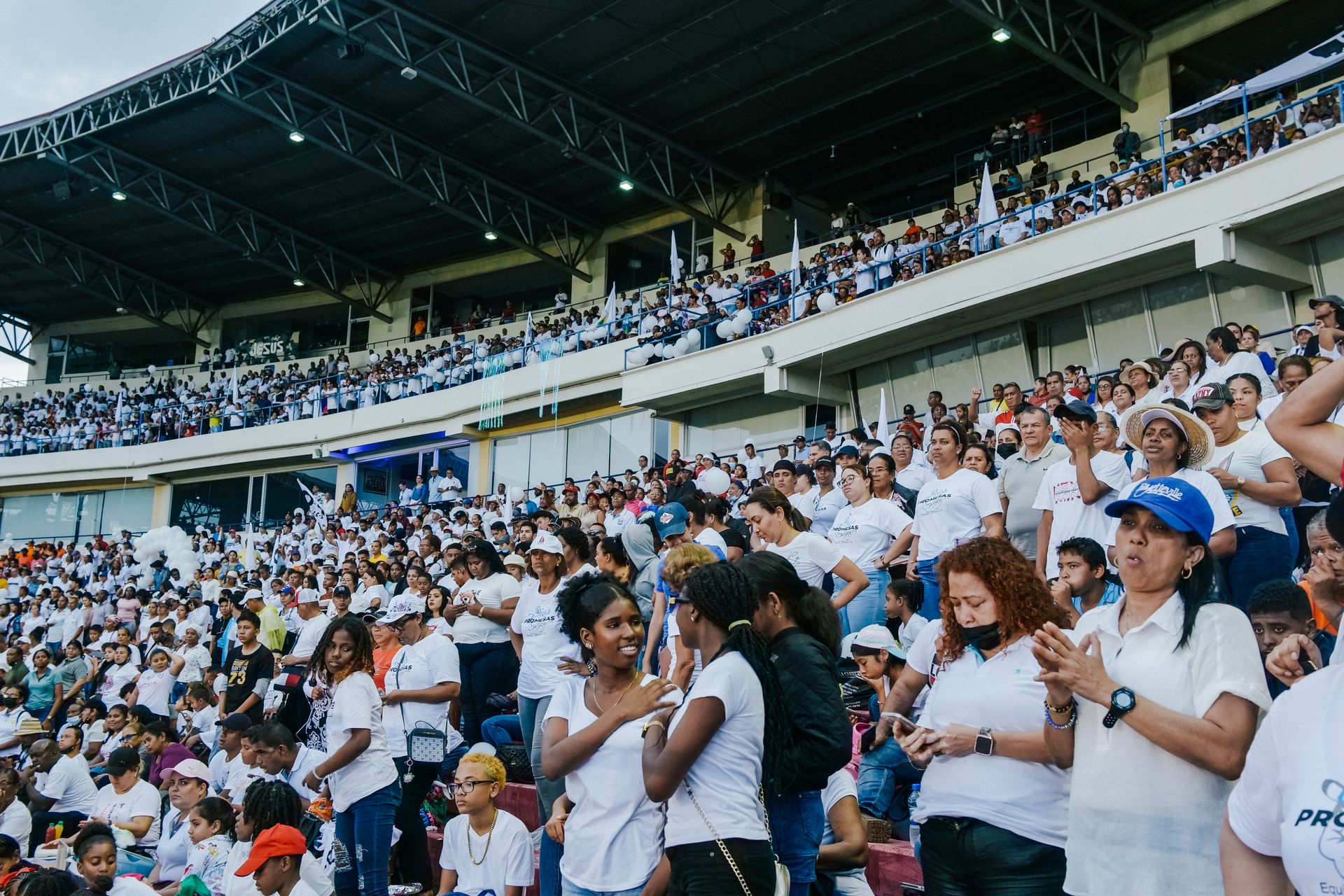 Crowd at a mass gathering event in a stadium